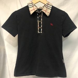 Girl’s Burberry Polo collar Check shirt size small medium plaid